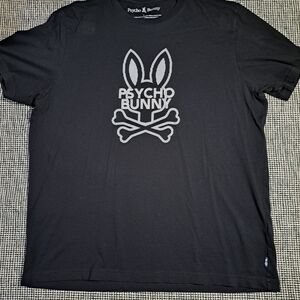 Psycho Bunny Black Graphic T-Shirt for Men